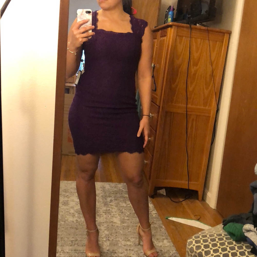 Plum lace dress